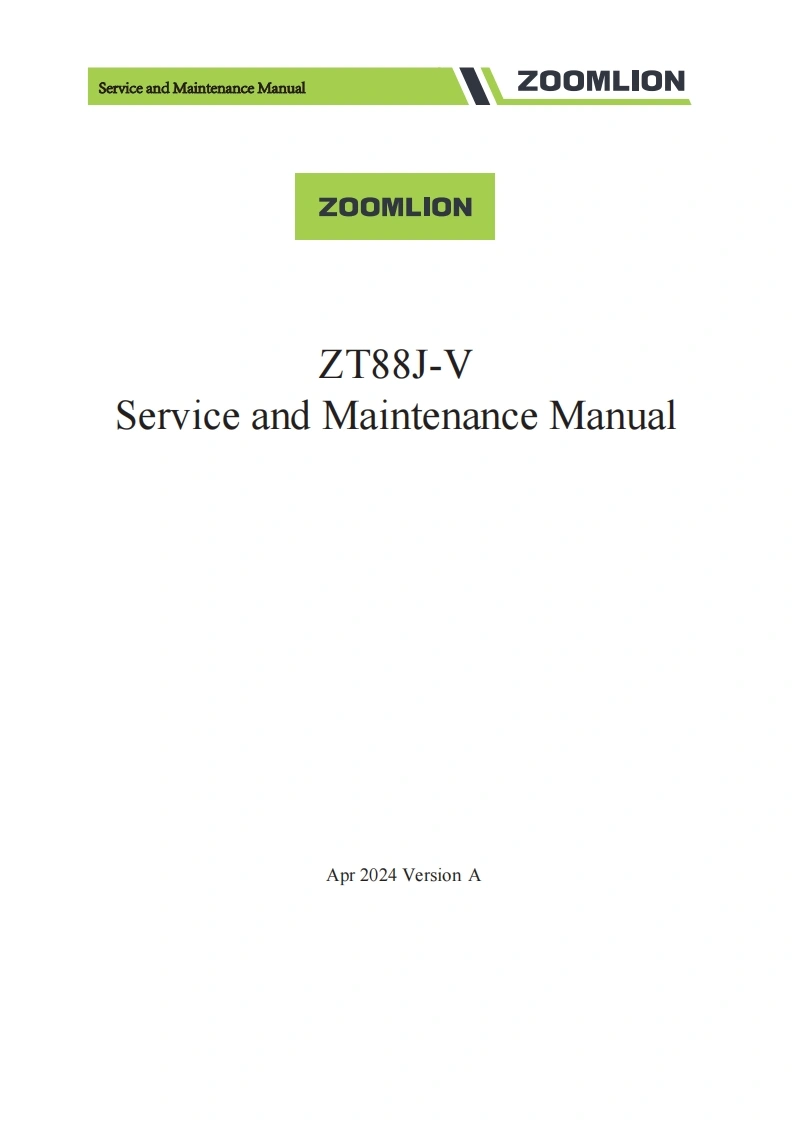 中联重工Service-and-Maintenance-Manual-ZOOMLION-ZOOMLION-ZT88J-V-Service-and-Maintenance-Manua]维修手册含电器液压图纸
